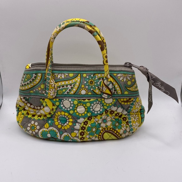 Vera Bradley Handbags - Vera Bradley Lemon Parfait Retired Mini‎ Purse Bag Yellow Paisley